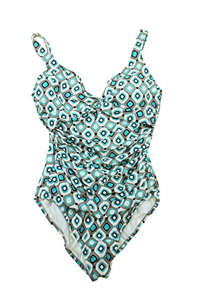 Swim Solutions Printed Twist-Front One-Piece Swimsuit Women's Swimsuit 16