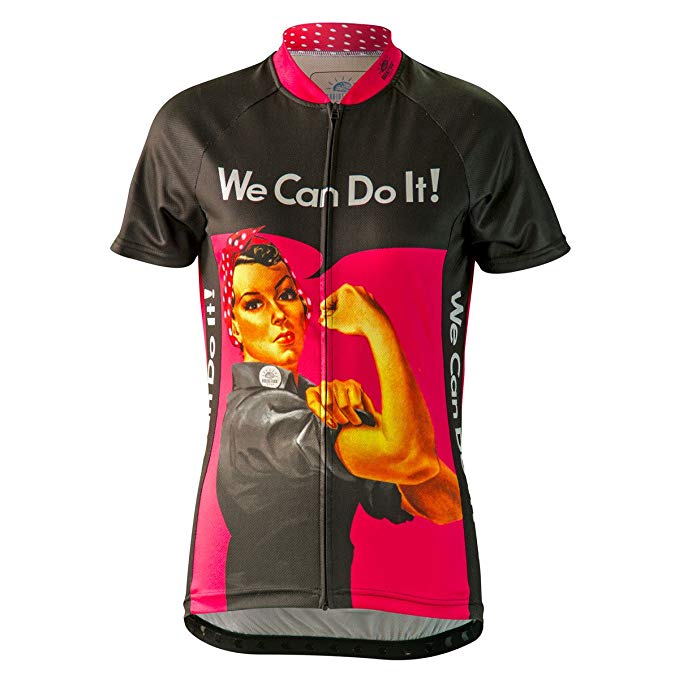 Rosie the Riveter Womens Cycling Jersey (Pink)