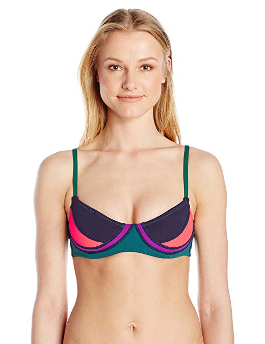 Cynthia Rowley Women's Color Block Fiber-lite Bikini Top