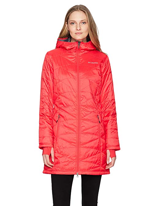 Columbia Women's Mighty Lite Hooded Jacket, Red Camellia, X-Large