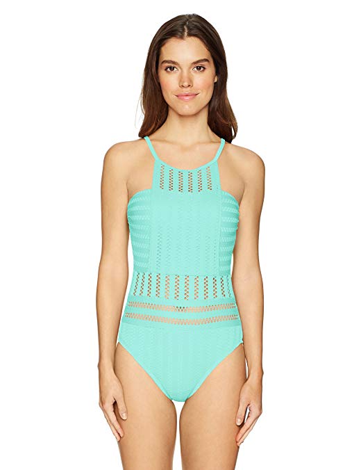 Kenneth Cole New York Women's High Neck Bandeau One Piece Swimsuit