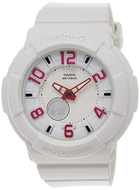 Casio Women's Baby-G BGA133-7B White Resin Quartz Watch with White Dial