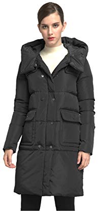 Orolay Women's Thickened Double Breasted Puffer Down Hooded Jacket
