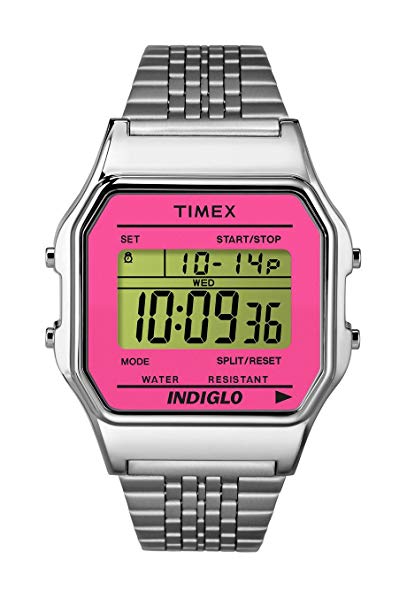 Timex 80 TW2P65000 Stainless Steel Pink Digital WR 30m Quartz Women's Watch