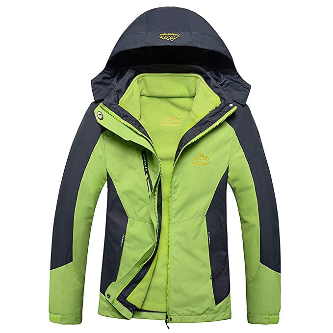 No.66 Town Premium Waterproof Windproof Ski Hooded Thick Warm Polar Fleece Twinset Jacket Coat