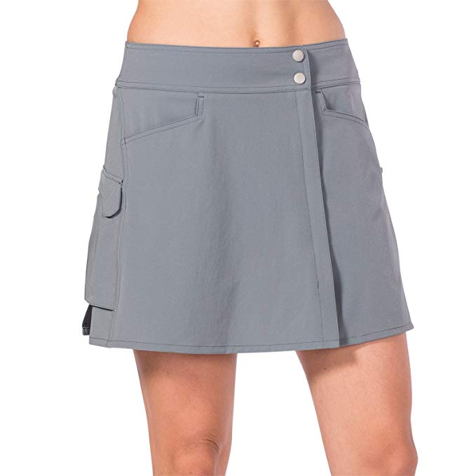 Terry Women’s Best Selling 2 Piece Metro Cycling Skort Ensemble – Ladies Active Bicycle Sportswear Cover-up Skort Skirt with Pockets and Embroidered Bike Detail
