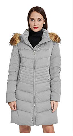 Orolay Women's Down Coat with Removable Faux Fur Hood