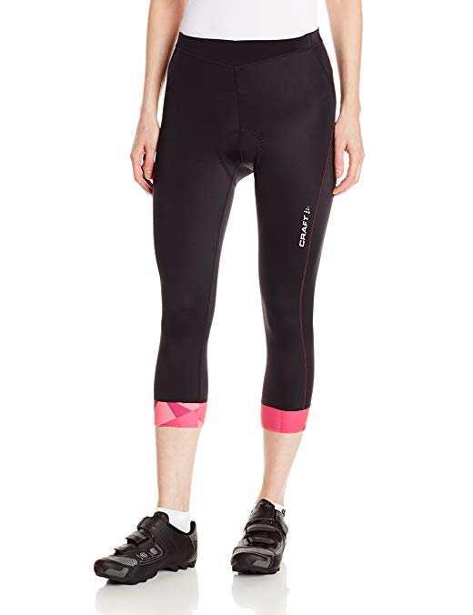 Craft Sportswear Women's Velo Bike and Cycling UPF 50+ with Chamois Pad Knickers Capri Pants: protective/riding/compression/cooling