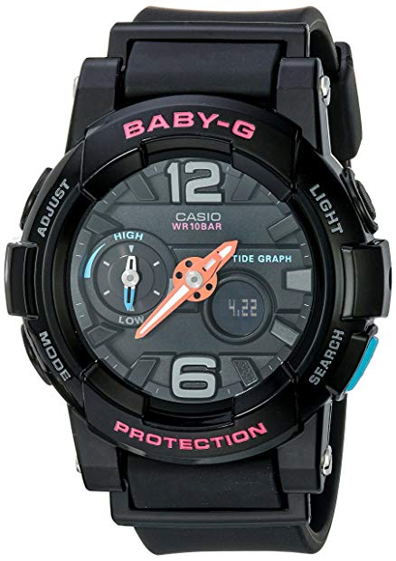G-Shock Womens BGA180 Glide with Tide Graph Baby-G Series Designer Watch Black One Size