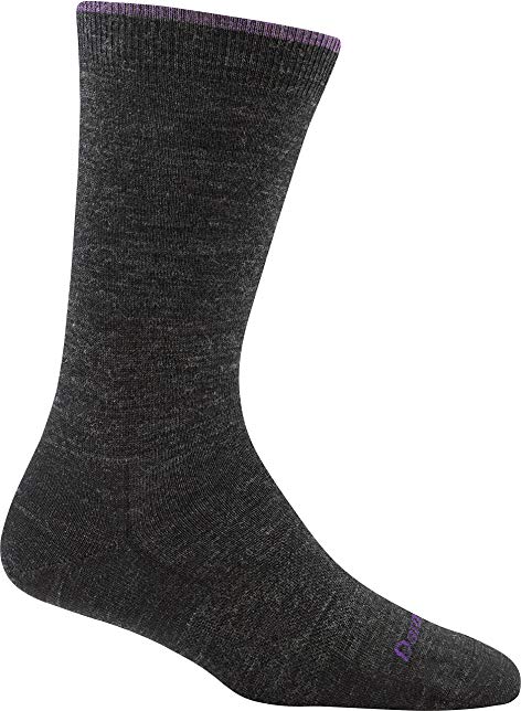 Darn Tough Women's Merino Wool Solid Basic Crew Light Socks, Charcoal, Small - 6 Pack